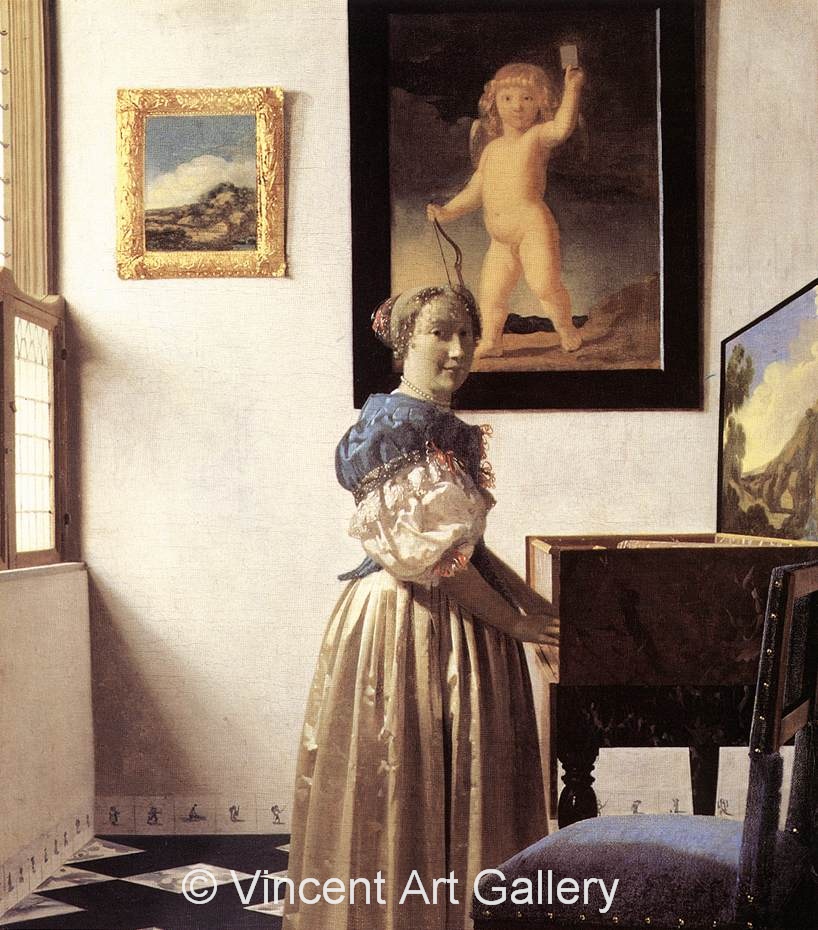A1830, VERMEER, Lady Standing at a Virginal
